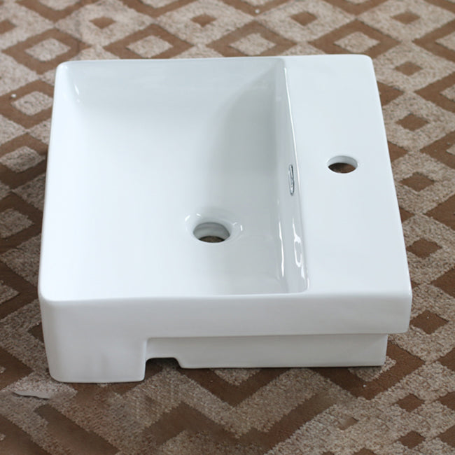 Modern Porcelain Bathroom Sink Rectangular Vessel Lavatory Sink Clearhalo 'Bathroom Remodel & Bathroom Fixtures' 'Bathroom Sinks & Faucet Components' 'Bathroom Sinks' 'bathroom_sink' 'Home Improvement' 'home_improvement' 'home_improvement_bathroom_sink' 7034063