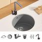 Quartz Kitchen Sink Round Single Bowl Kitchen Sink with Drain Assembly Sink with Faucet Seven Character Faucet Clearhalo 'Home Improvement' 'home_improvement' 'home_improvement_kitchen_sinks' 'Kitchen Remodel & Kitchen Fixtures' 'Kitchen Sinks & Faucet Components' 'Kitchen Sinks' 'kitchen_sinks' 7034073