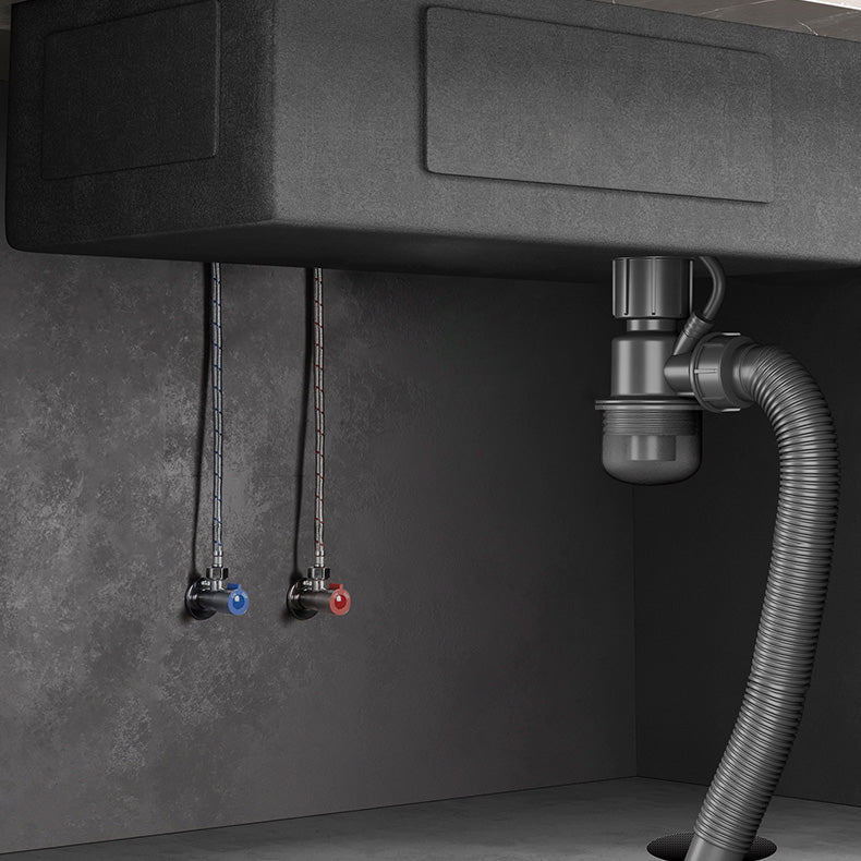 Single Bowl Kitchen Sink Black Stainless Steel Top Mount 3 Holes Sink with Strainer Clearhalo 'Home Improvement' 'home_improvement' 'home_improvement_kitchen_sinks' 'Kitchen Remodel & Kitchen Fixtures' 'Kitchen Sinks & Faucet Components' 'Kitchen Sinks' 'kitchen_sinks' 7034123