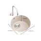 Round Kitchen Sink Quartz Single Bowl Kitchen Sink with Drain Assembly Clearhalo 'Home Improvement' 'home_improvement' 'home_improvement_kitchen_sinks' 'Kitchen Remodel & Kitchen Fixtures' 'Kitchen Sinks & Faucet Components' 'Kitchen Sinks' 'kitchen_sinks' 7034209