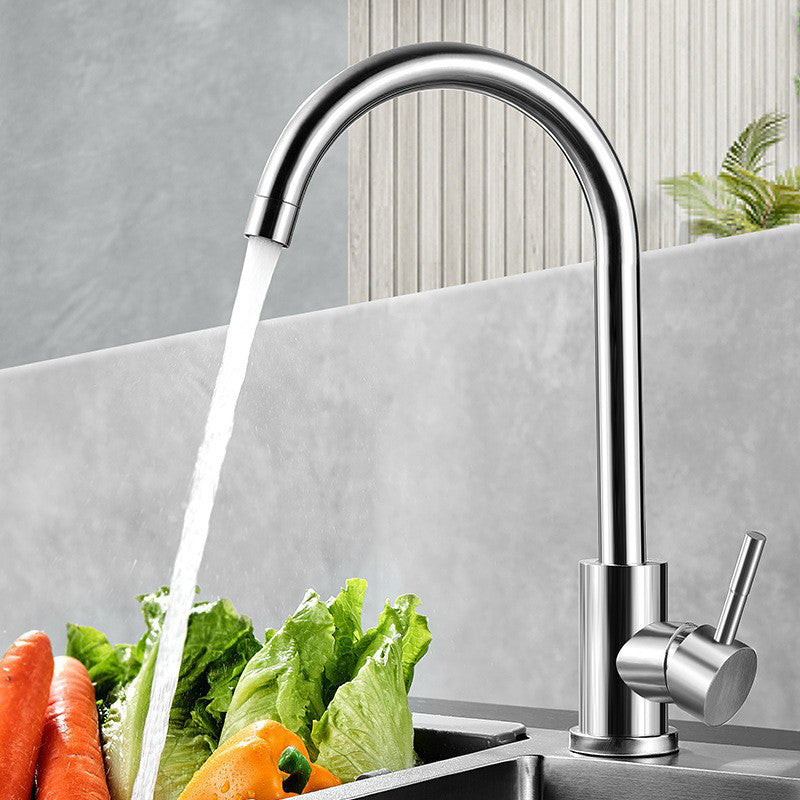 Modern Kitchen Bar Faucet Stainless Steel with Accessories Bar Prep Kitchen Faucet Clearhalo 'Home Improvement' 'home_improvement' 'home_improvement_kitchen_faucets' 'Kitchen Faucets' 'Kitchen Remodel & Kitchen Fixtures' 'Kitchen Sinks & Faucet Components' 'kitchen_faucets' 7034225
