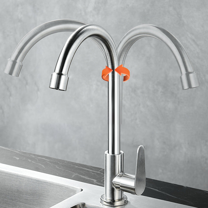 Modern Kitchen Bar Faucet Stainless Steel with Accessories Bar Prep Kitchen Faucet Clearhalo 'Home Improvement' 'home_improvement' 'home_improvement_kitchen_faucets' 'Kitchen Faucets' 'Kitchen Remodel & Kitchen Fixtures' 'Kitchen Sinks & Faucet Components' 'kitchen_faucets' 7034228