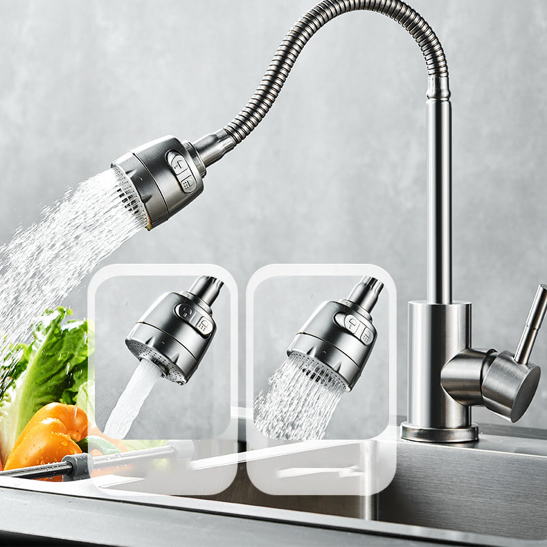 Modern Kitchen Bar Faucet Stainless Steel with Accessories Bar Prep Kitchen Faucet Clearhalo 'Home Improvement' 'home_improvement' 'home_improvement_kitchen_faucets' 'Kitchen Faucets' 'Kitchen Remodel & Kitchen Fixtures' 'Kitchen Sinks & Faucet Components' 'kitchen_faucets' 7034235