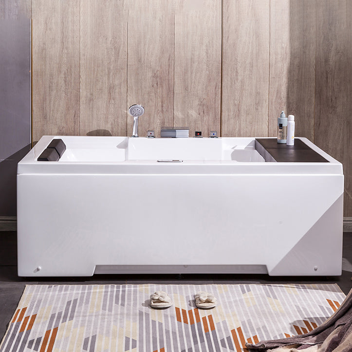 Freestanding Bath Acrylic Soaking White Rectangular Modern Bathtub Clearhalo 'Bathroom Remodel & Bathroom Fixtures' 'Bathtubs' 'Home Improvement' 'home_improvement' 'home_improvement_bathtubs' 'Showers & Bathtubs' 7034257