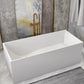 Soaking Rectangular Bathtub Antique Finish Back to Wall Bath Tub 63"L x 28"W x 22"H Clearhalo 'Bathroom Remodel & Bathroom Fixtures' 'Bathtubs' 'Home Improvement' 'home_improvement' 'home_improvement_bathtubs' 'Showers & Bathtubs' 7034270