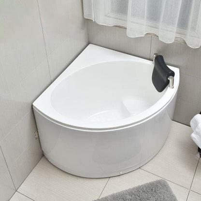 Acrylic Soaking Bathtub Antique Finish Back to Wall Corner Bath Tub 31.5"L x 31.5"W x 25.5"H Tub with Pillow