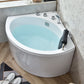 Acrylic Soaking Bathtub Antique Finish Back to Wall Corner Bath Tub 39"L x 39"W x 26"H Tub with Silver 5-Piece Set Clearhalo 'Bathroom Remodel & Bathroom Fixtures' 'Bathtubs' 'Home Improvement' 'home_improvement' 'home_improvement_bathtubs' 'Showers & Bathtubs' 7034304