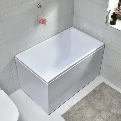 Acrylic Rectangular Bath Soaking Back to Wall Tub , 25.2-inch Tall Right Tub Clearhalo 'Bathroom Remodel & Bathroom Fixtures' 'Bathtubs' 'Home Improvement' 'home_improvement' 'home_improvement_bathtubs' 'Showers & Bathtubs' 7034347