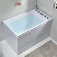 Acrylic Rectangular Bath Soaking Back to Wall Tub , 25.2-inch Tall 47"L x 26"W x 25"H Right Tub with Silver 5-Piece Set Clearhalo 'Bathroom Remodel & Bathroom Fixtures' 'Bathtubs' 'Home Improvement' 'home_improvement' 'home_improvement_bathtubs' 'Showers & Bathtubs' 7034348