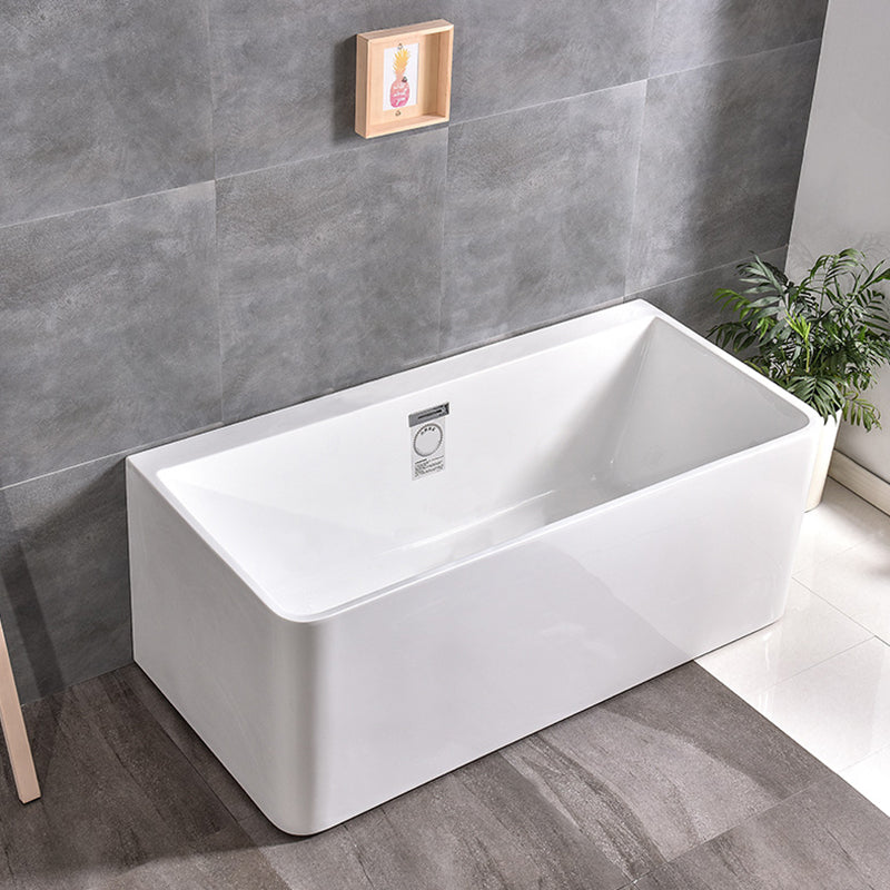 Rectangular Bathtub Acrylic Soaking Bath in White , 22.83-inch Tall Tub Clearhalo 'Bathroom Remodel & Bathroom Fixtures' 'Bathtubs' 'Home Improvement' 'home_improvement' 'home_improvement_bathtubs' 'Showers & Bathtubs' 7034392