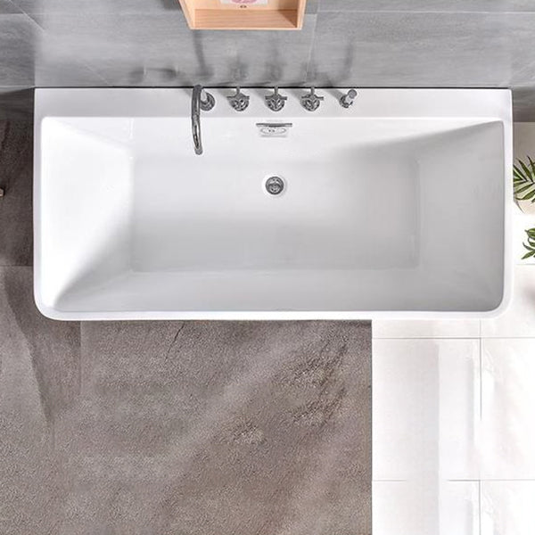 Rectangular Bathtub Acrylic Soaking Bath in White , 22.83-inch Tall Clearhalo 'Bathroom Remodel & Bathroom Fixtures' 'Bathtubs' 'Home Improvement' 'home_improvement' 'home_improvement_bathtubs' 'Showers & Bathtubs' 7034401