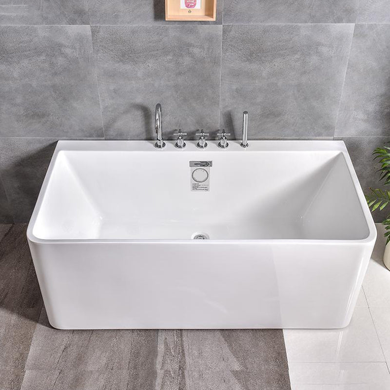 Rectangular Bathtub Acrylic Soaking Bath in White , 22.83-inch Tall Clearhalo 'Bathroom Remodel & Bathroom Fixtures' 'Bathtubs' 'Home Improvement' 'home_improvement' 'home_improvement_bathtubs' 'Showers & Bathtubs' 7034402
