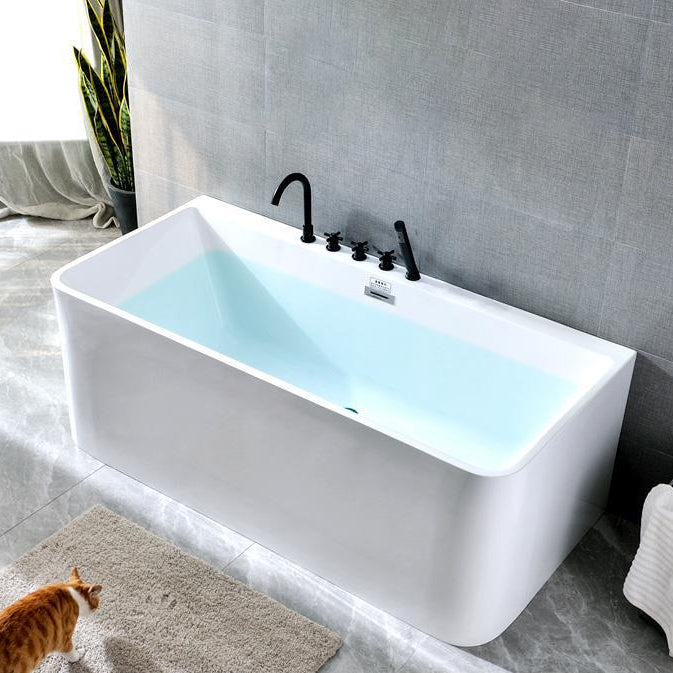 Rectangular Bathtub Acrylic Soaking Bath in White , 22.83-inch Tall Clearhalo 'Bathroom Remodel & Bathroom Fixtures' 'Bathtubs' 'Home Improvement' 'home_improvement' 'home_improvement_bathtubs' 'Showers & Bathtubs' 7034403