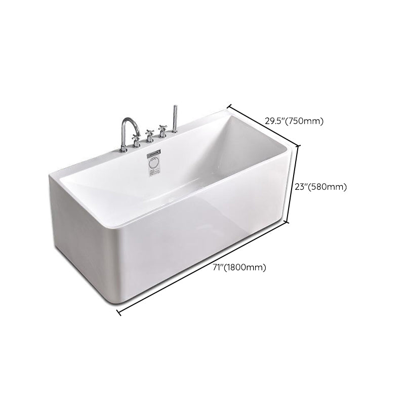 Rectangular Bathtub Acrylic Soaking Bath in White , 22.83-inch Tall Clearhalo 'Bathroom Remodel & Bathroom Fixtures' 'Bathtubs' 'Home Improvement' 'home_improvement' 'home_improvement_bathtubs' 'Showers & Bathtubs' 7034404