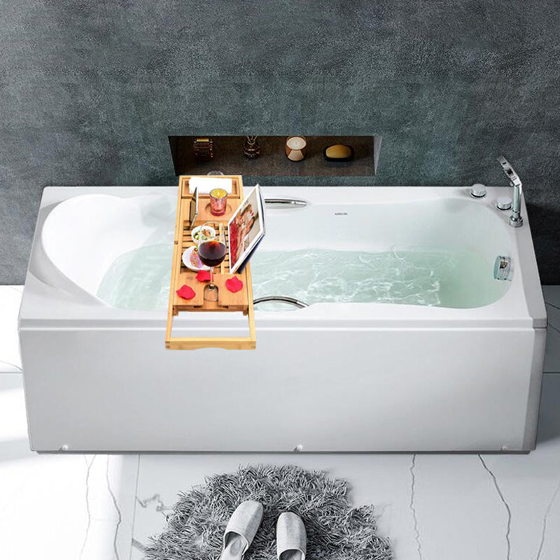 Acrylic Bath Soaking Back to Wall Bathtub in White , 29.53-inch Tall Clearhalo 'Bathroom Remodel & Bathroom Fixtures' 'Bathtubs' 'Home Improvement' 'home_improvement' 'home_improvement_bathtubs' 'Showers & Bathtubs' 7034415