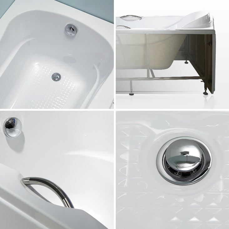 Acrylic Bath Soaking Back to Wall Bathtub in White , 29.53-inch Tall Clearhalo 'Bathroom Remodel & Bathroom Fixtures' 'Bathtubs' 'Home Improvement' 'home_improvement' 'home_improvement_bathtubs' 'Showers & Bathtubs' 7034421