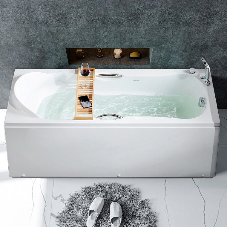 Acrylic Bath Soaking Back to Wall Bathtub in White , 29.53-inch Tall Clearhalo 'Bathroom Remodel & Bathroom Fixtures' 'Bathtubs' 'Home Improvement' 'home_improvement' 'home_improvement_bathtubs' 'Showers & Bathtubs' 7034423