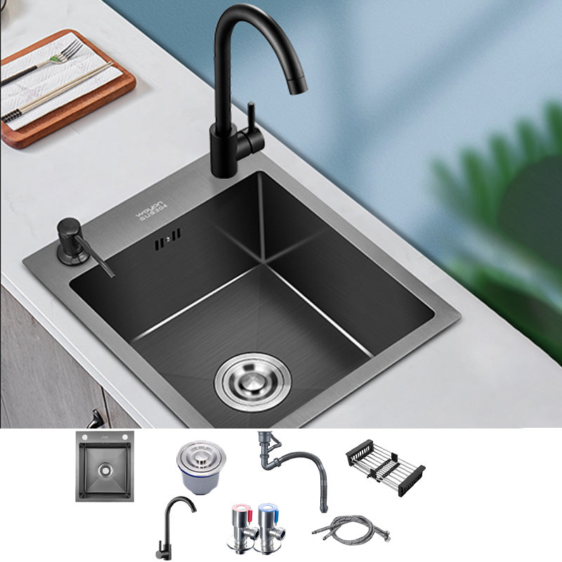 Contemporary Stainless Steel Sink 2 Holes Drop-In Kitchen Sink Sink with Faucet Big Curved Faucet Clearhalo 'Home Improvement' 'home_improvement' 'home_improvement_kitchen_sinks' 'Kitchen Remodel & Kitchen Fixtures' 'Kitchen Sinks & Faucet Components' 'Kitchen Sinks' 'kitchen_sinks' 7034736