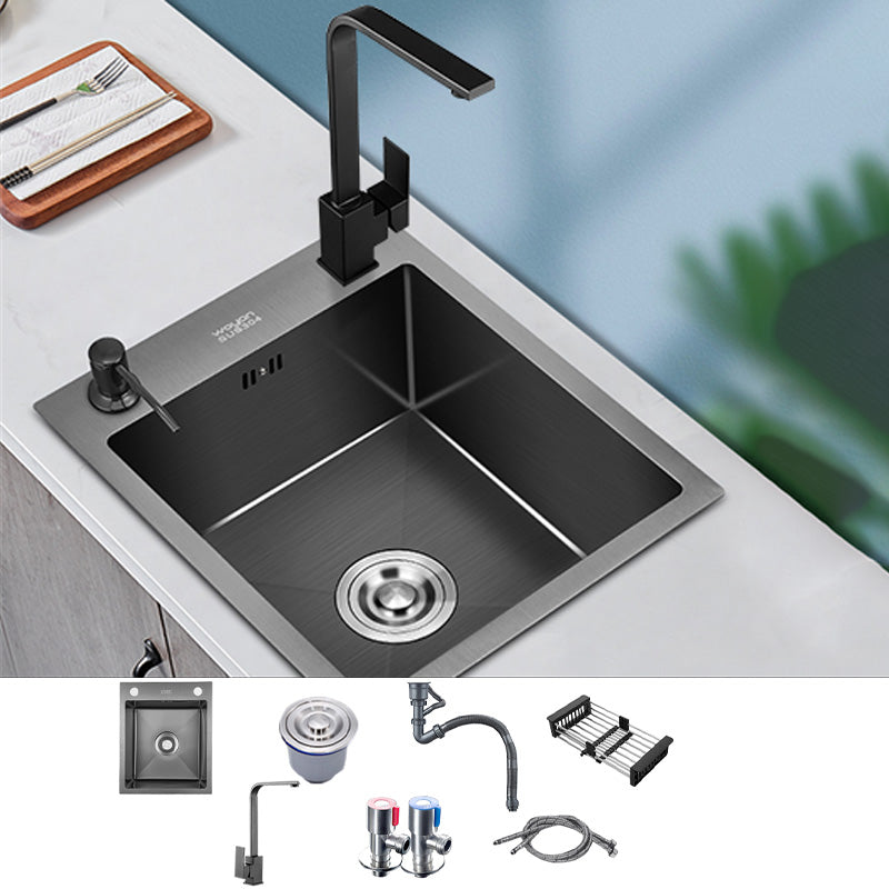 Contemporary Stainless Steel Sink 2 Holes Drop-In Kitchen Sink Sink with Faucet Seven Character Faucet Clearhalo 'Home Improvement' 'home_improvement' 'home_improvement_kitchen_sinks' 'Kitchen Remodel & Kitchen Fixtures' 'Kitchen Sinks & Faucet Components' 'Kitchen Sinks' 'kitchen_sinks' 7034738