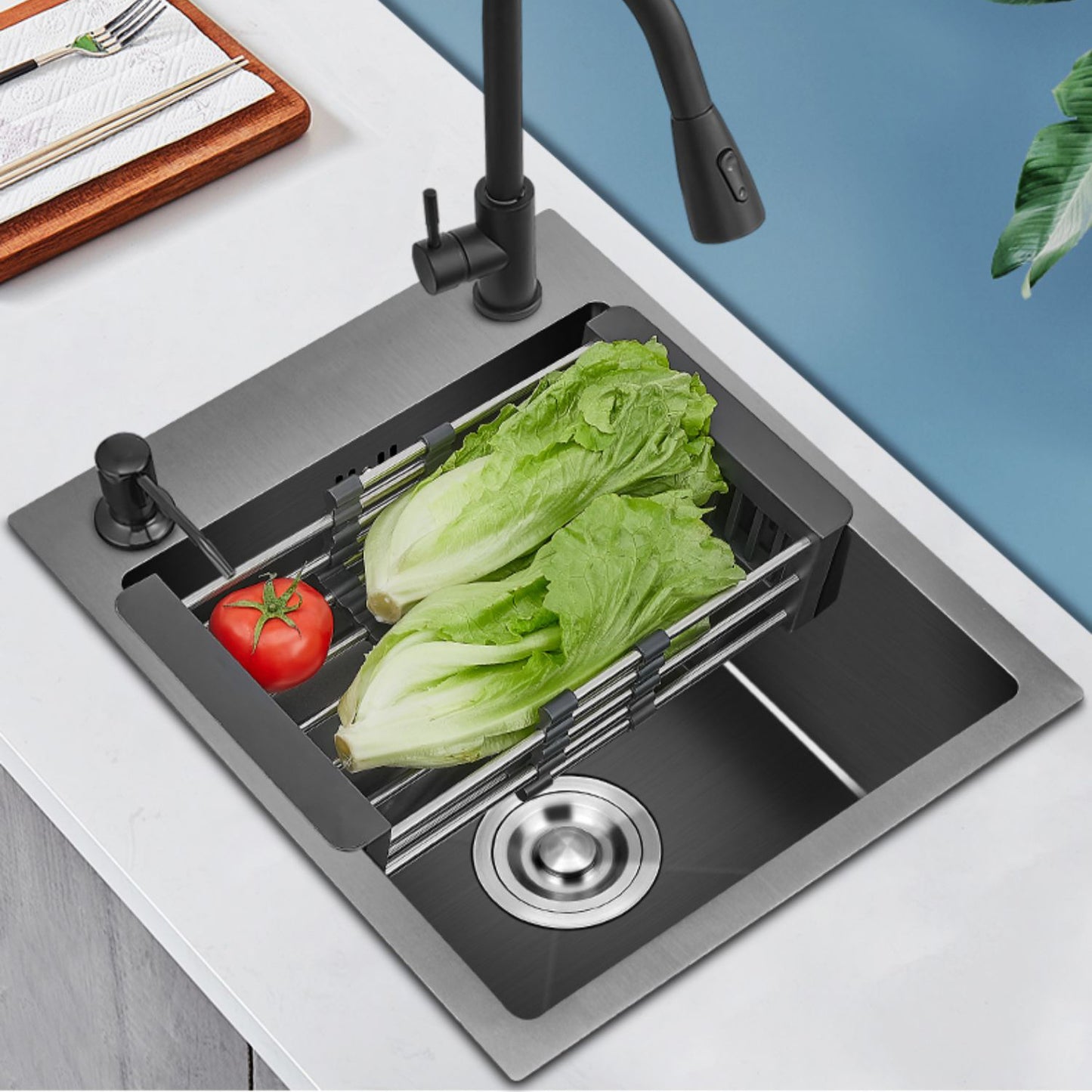 Contemporary Stainless Steel Sink 2 Holes Drop-In Kitchen Sink Clearhalo 'Home Improvement' 'home_improvement' 'home_improvement_kitchen_sinks' 'Kitchen Remodel & Kitchen Fixtures' 'Kitchen Sinks & Faucet Components' 'Kitchen Sinks' 'kitchen_sinks' 7034739