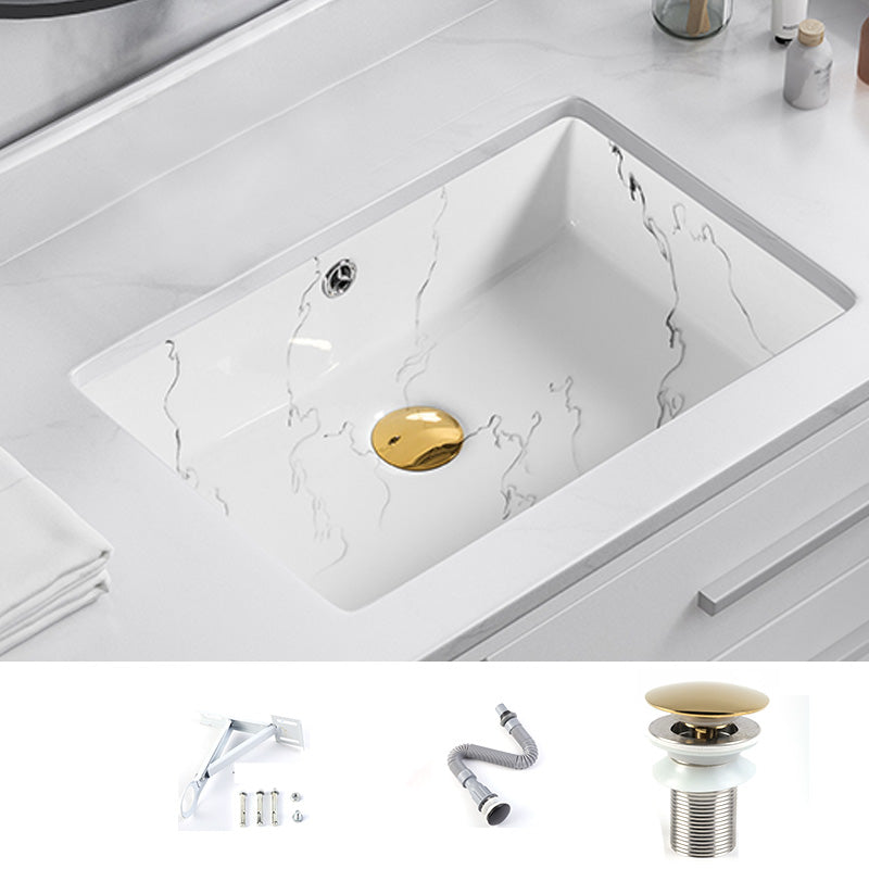 Modern Undermount Vanity Sink Rectangular Porcelain with Overflow Basin Sink 21"L x 14"W x 7"H Sink Clearhalo 'Bathroom Remodel & Bathroom Fixtures' 'Bathroom Sinks & Faucet Components' 'Bathroom Sinks' 'bathroom_sink' 'Home Improvement' 'home_improvement' 'home_improvement_bathroom_sink' 7035614