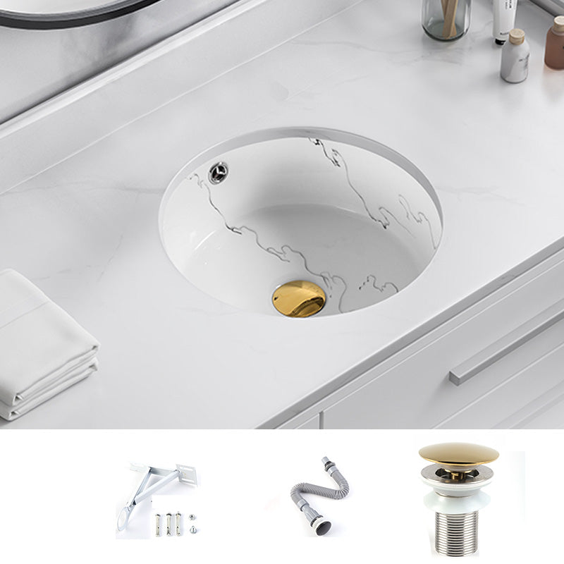 Modern Undermount Vanity Sink Rectangular Porcelain with Overflow Basin Sink 16"L x 16"W x 7"H Sink Clearhalo 'Bathroom Remodel & Bathroom Fixtures' 'Bathroom Sinks & Faucet Components' 'Bathroom Sinks' 'bathroom_sink' 'Home Improvement' 'home_improvement' 'home_improvement_bathroom_sink' 7035615