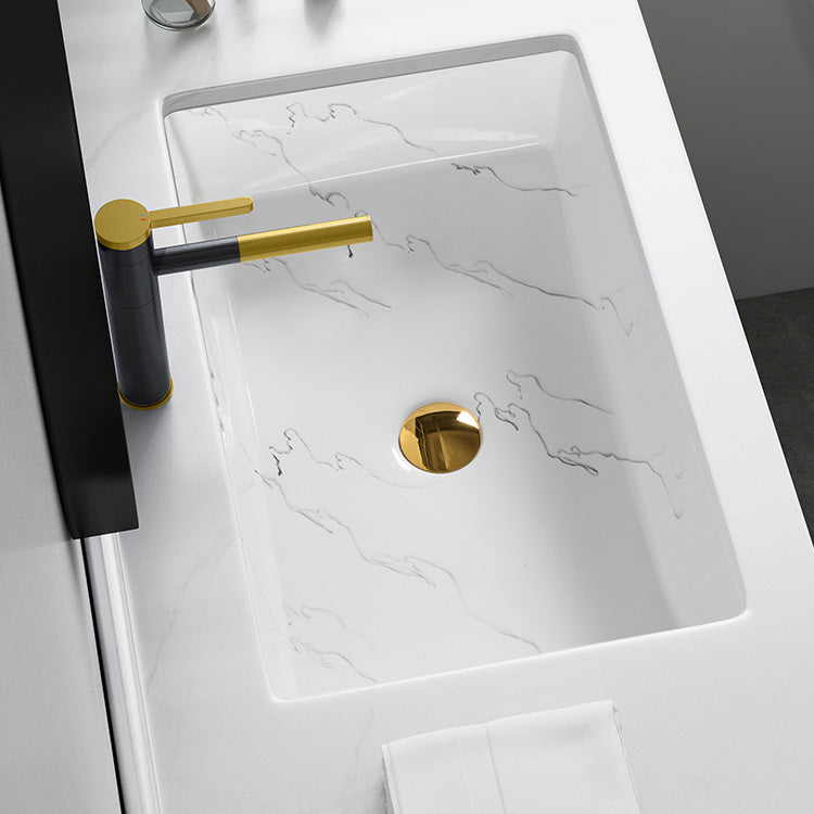 Modern Undermount Vanity Sink Rectangular Porcelain with Overflow Basin Sink Clearhalo 'Bathroom Remodel & Bathroom Fixtures' 'Bathroom Sinks & Faucet Components' 'Bathroom Sinks' 'bathroom_sink' 'Home Improvement' 'home_improvement' 'home_improvement_bathroom_sink' 7035616