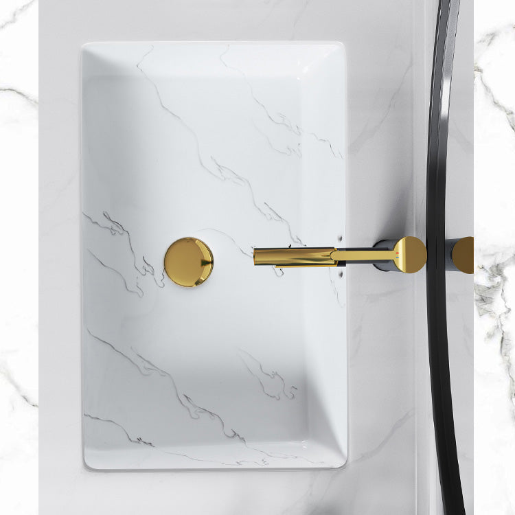 Modern Undermount Vanity Sink Rectangular Porcelain with Overflow Basin Sink Clearhalo 'Bathroom Remodel & Bathroom Fixtures' 'Bathroom Sinks & Faucet Components' 'Bathroom Sinks' 'bathroom_sink' 'Home Improvement' 'home_improvement' 'home_improvement_bathroom_sink' 7035617