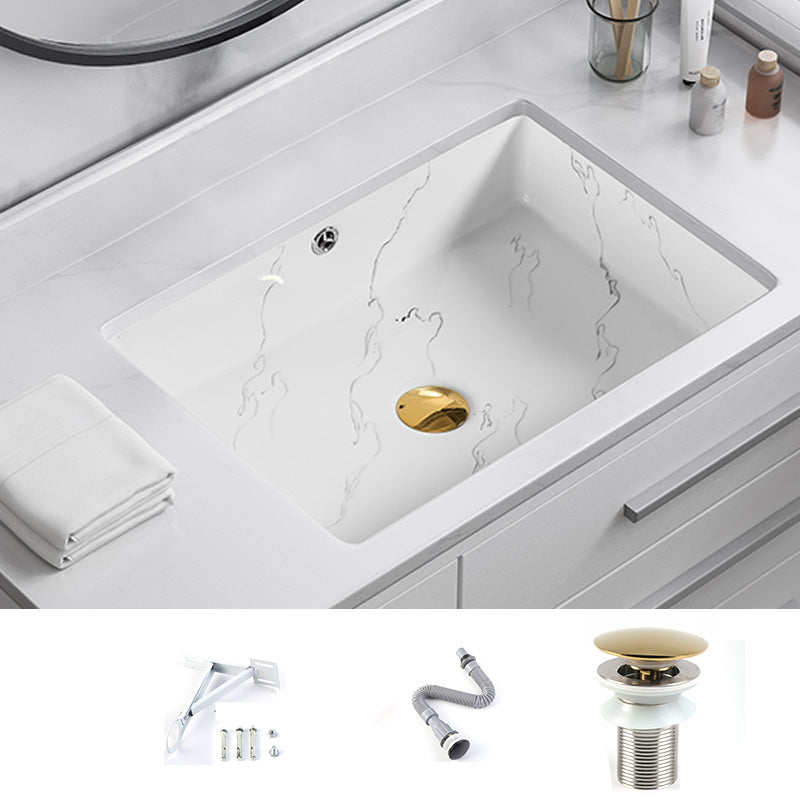 Modern Undermount Vanity Sink Rectangular Porcelain with Overflow Basin Sink 22"L x 16"W x 8"H Sink Clearhalo 'Bathroom Remodel & Bathroom Fixtures' 'Bathroom Sinks & Faucet Components' 'Bathroom Sinks' 'bathroom_sink' 'Home Improvement' 'home_improvement' 'home_improvement_bathroom_sink' 7035620