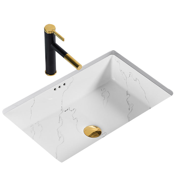 Modern Undermount Vanity Sink Rectangular Porcelain with Overflow Basin Sink Clearhalo 'Bathroom Remodel & Bathroom Fixtures' 'Bathroom Sinks & Faucet Components' 'Bathroom Sinks' 'bathroom_sink' 'Home Improvement' 'home_improvement' 'home_improvement_bathroom_sink' 7035621