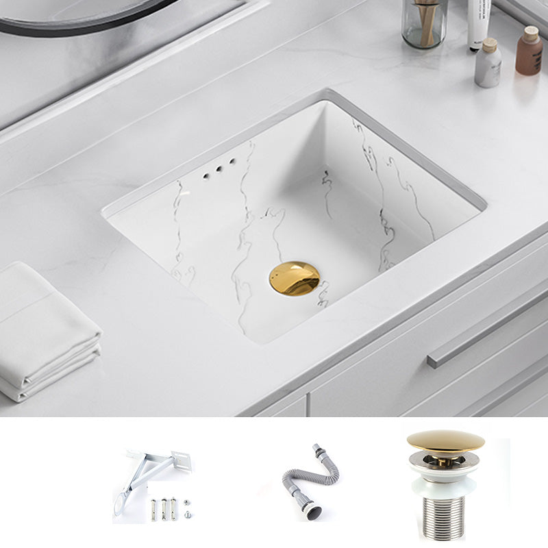 Modern Undermount Vanity Sink Rectangular Porcelain with Overflow Basin Sink 17"L x 15"W x 7"H Sink Clearhalo 'Bathroom Remodel & Bathroom Fixtures' 'Bathroom Sinks & Faucet Components' 'Bathroom Sinks' 'bathroom_sink' 'Home Improvement' 'home_improvement' 'home_improvement_bathroom_sink' 7035622