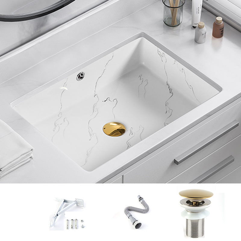 Modern Undermount Vanity Sink Rectangular Porcelain with Overflow Basin Sink 22"L x 17"W x 7"H Sink Clearhalo 'Bathroom Remodel & Bathroom Fixtures' 'Bathroom Sinks & Faucet Components' 'Bathroom Sinks' 'bathroom_sink' 'Home Improvement' 'home_improvement' 'home_improvement_bathroom_sink' 7035625