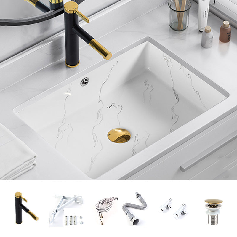 Modern Undermount Vanity Sink Rectangular Porcelain with Overflow Basin Sink 22"L x 17"W x 7"H Sink with Faucet Clearhalo 'Bathroom Remodel & Bathroom Fixtures' 'Bathroom Sinks & Faucet Components' 'Bathroom Sinks' 'bathroom_sink' 'Home Improvement' 'home_improvement' 'home_improvement_bathroom_sink' 7035627