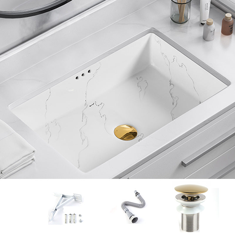 Modern Undermount Vanity Sink Rectangular Porcelain with Overflow Basin Sink 24"L x 16"W x 8"H Sink Clearhalo 'Bathroom Remodel & Bathroom Fixtures' 'Bathroom Sinks & Faucet Components' 'Bathroom Sinks' 'bathroom_sink' 'Home Improvement' 'home_improvement' 'home_improvement_bathroom_sink' 7035630