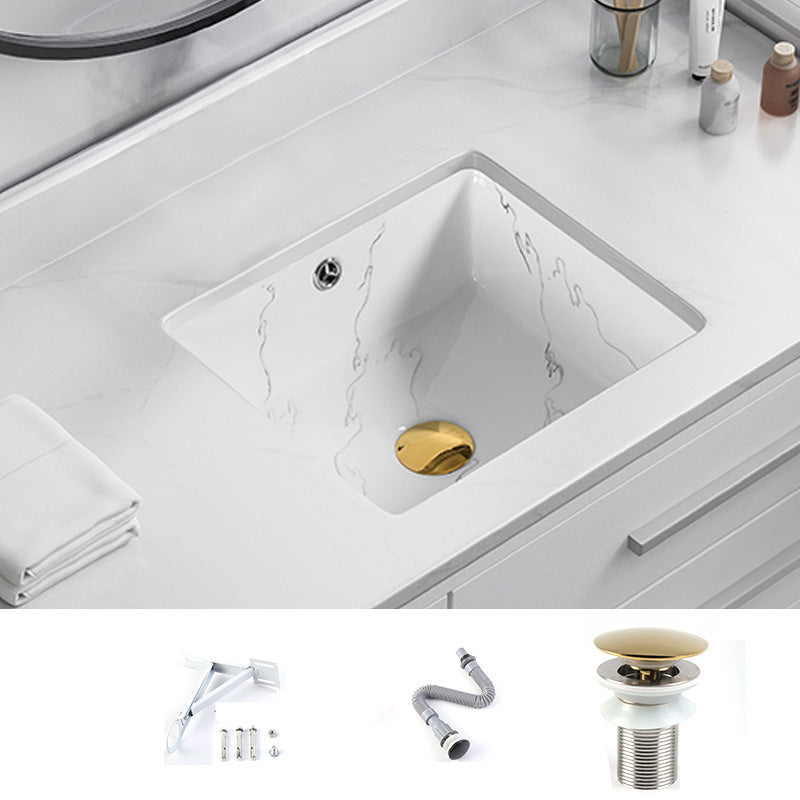 Modern Undermount Vanity Sink Rectangular Porcelain with Overflow Basin Sink 16"L x 14"W x 7"H Sink Clearhalo 'Bathroom Remodel & Bathroom Fixtures' 'Bathroom Sinks & Faucet Components' 'Bathroom Sinks' 'bathroom_sink' 'Home Improvement' 'home_improvement' 'home_improvement_bathroom_sink' 7035634