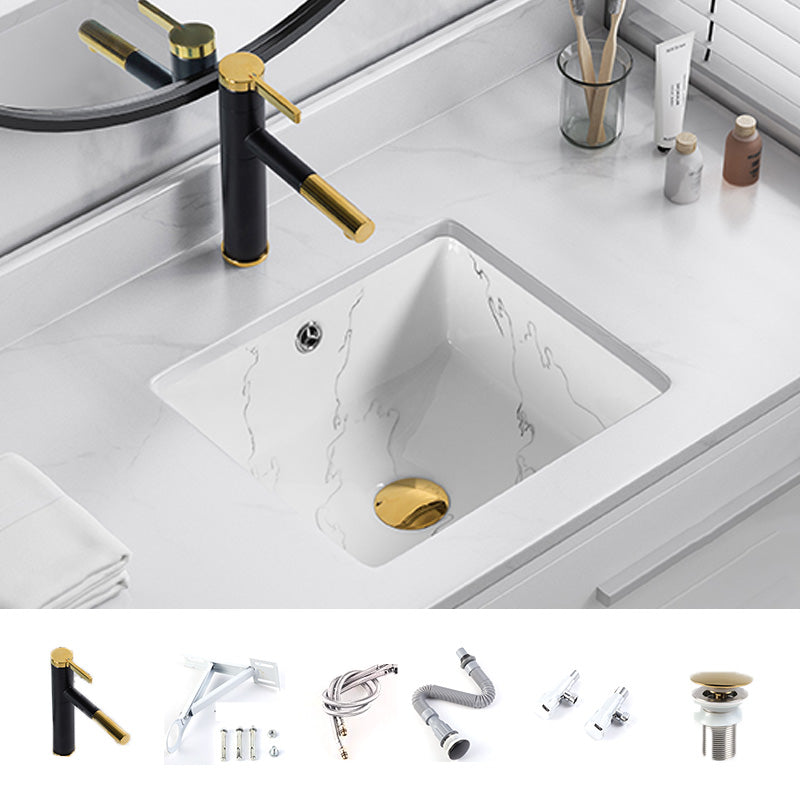 Modern Undermount Vanity Sink Rectangular Porcelain with Overflow Basin Sink 16"L x 14"W x 7"H Sink with Faucet Clearhalo 'Bathroom Remodel & Bathroom Fixtures' 'Bathroom Sinks & Faucet Components' 'Bathroom Sinks' 'bathroom_sink' 'Home Improvement' 'home_improvement' 'home_improvement_bathroom_sink' 7035636