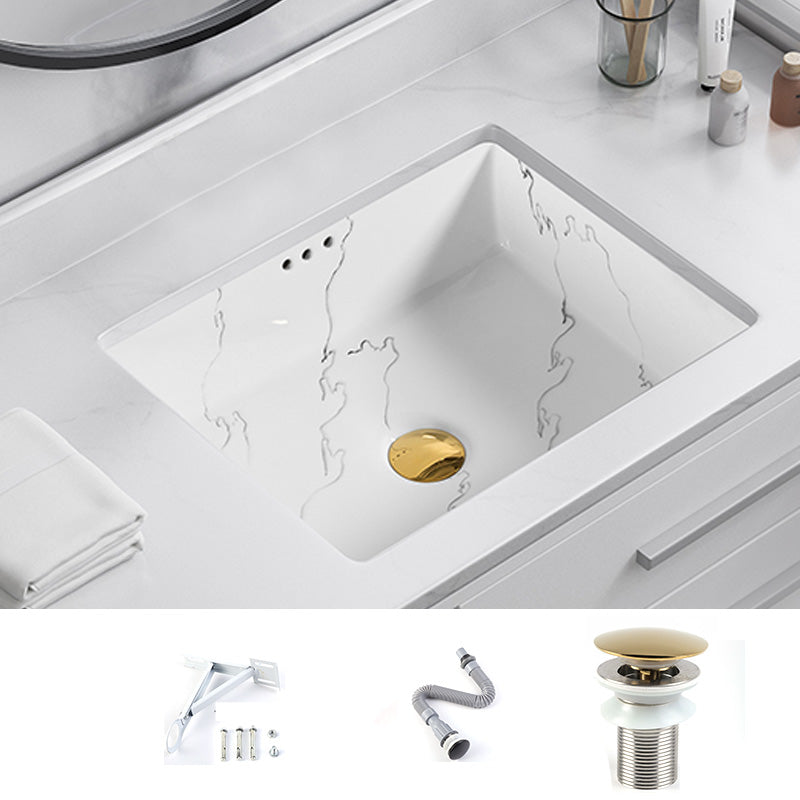 Modern Undermount Vanity Sink Rectangular Porcelain with Overflow Basin Sink 20"L x 16"W x 7"H Sink Clearhalo 'Bathroom Remodel & Bathroom Fixtures' 'Bathroom Sinks & Faucet Components' 'Bathroom Sinks' 'bathroom_sink' 'Home Improvement' 'home_improvement' 'home_improvement_bathroom_sink' 7035637