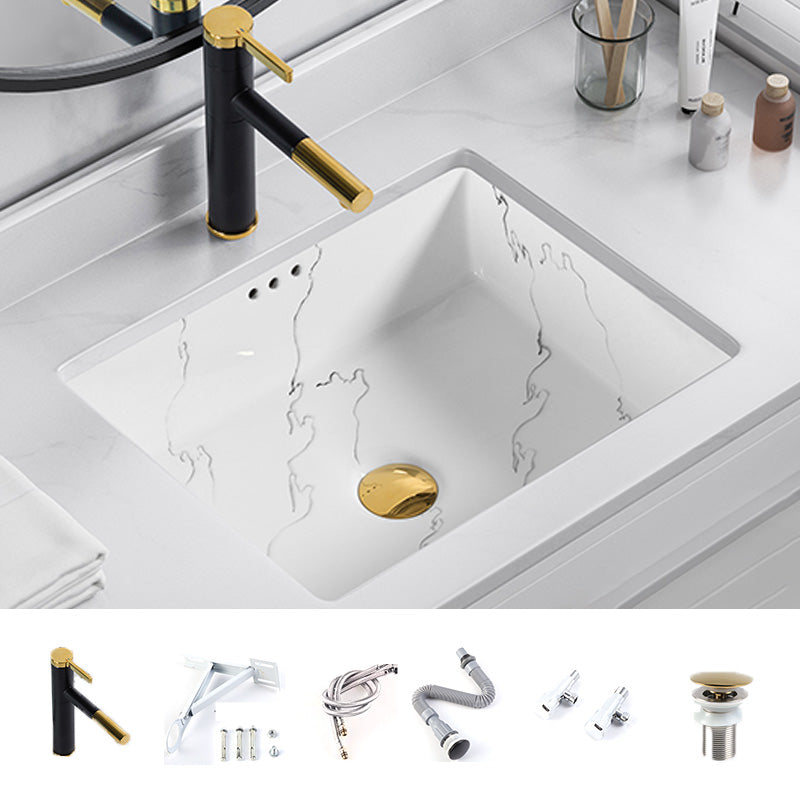 Modern Undermount Vanity Sink Rectangular Porcelain with Overflow Basin Sink 20"L x 16"W x 7"H Sink with Faucet Clearhalo 'Bathroom Remodel & Bathroom Fixtures' 'Bathroom Sinks & Faucet Components' 'Bathroom Sinks' 'bathroom_sink' 'Home Improvement' 'home_improvement' 'home_improvement_bathroom_sink' 7035639