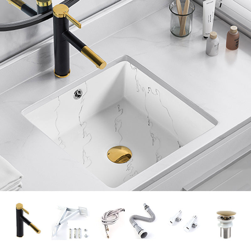 Modern Undermount Vanity Sink Rectangular Porcelain with Overflow Basin Sink 16"L x 16"W x 7"H Sink with Faucet Clearhalo 'Bathroom Remodel & Bathroom Fixtures' 'Bathroom Sinks & Faucet Components' 'Bathroom Sinks' 'bathroom_sink' 'Home Improvement' 'home_improvement' 'home_improvement_bathroom_sink' 7035640