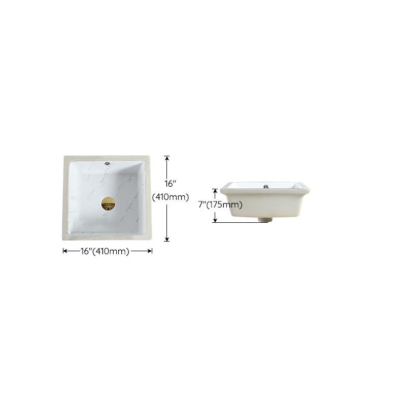 Modern Undermount Vanity Sink Rectangular Porcelain with Overflow Basin Sink Clearhalo 'Bathroom Remodel & Bathroom Fixtures' 'Bathroom Sinks & Faucet Components' 'Bathroom Sinks' 'bathroom_sink' 'Home Improvement' 'home_improvement' 'home_improvement_bathroom_sink' 7035643