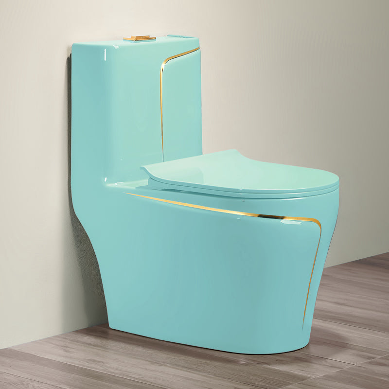 Traditional Ceramic Flush Toilet Floor Mounted Urine Toilet for Washroom 15"L x 27"W x 29"H Blue 14" Clearhalo 'Bathroom Remodel & Bathroom Fixtures' 'Home Improvement' 'home_improvement' 'home_improvement_toilets' 'Toilets & Bidets' 'Toilets' 7035867