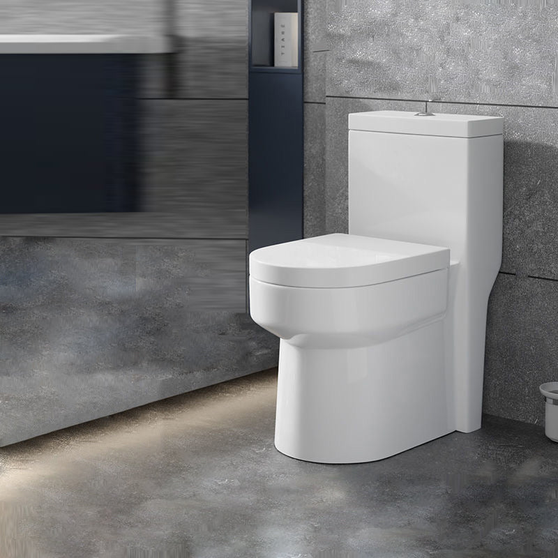 Contemporary Floor Mount Flush Toilet White Toilet Bowl for Washroom 13.8"L x 24.4"W x 29.1"H Clearhalo 'Bathroom Remodel & Bathroom Fixtures' 'Home Improvement' 'home_improvement' 'home_improvement_toilets' 'Toilets & Bidets' 'Toilets' 7035880