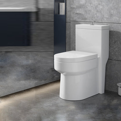 Contemporary Floor Mount Flush Toilet White Toilet Bowl for Washroom 13.8"L x 24.4"W x 29.1"H Clearhalo 'Bathroom Remodel & Bathroom Fixtures' 'Home Improvement' 'home_improvement' 'home_improvement_toilets' 'Toilets & Bidets' 'Toilets' 7035880