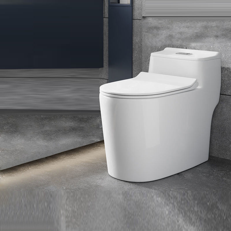 Contemporary Floor Mount Flush Toilet White Toilet Bowl for Washroom 14"L x 28"W x 25"H Clearhalo 'Bathroom Remodel & Bathroom Fixtures' 'Home Improvement' 'home_improvement' 'home_improvement_toilets' 'Toilets & Bidets' 'Toilets' 7035883
