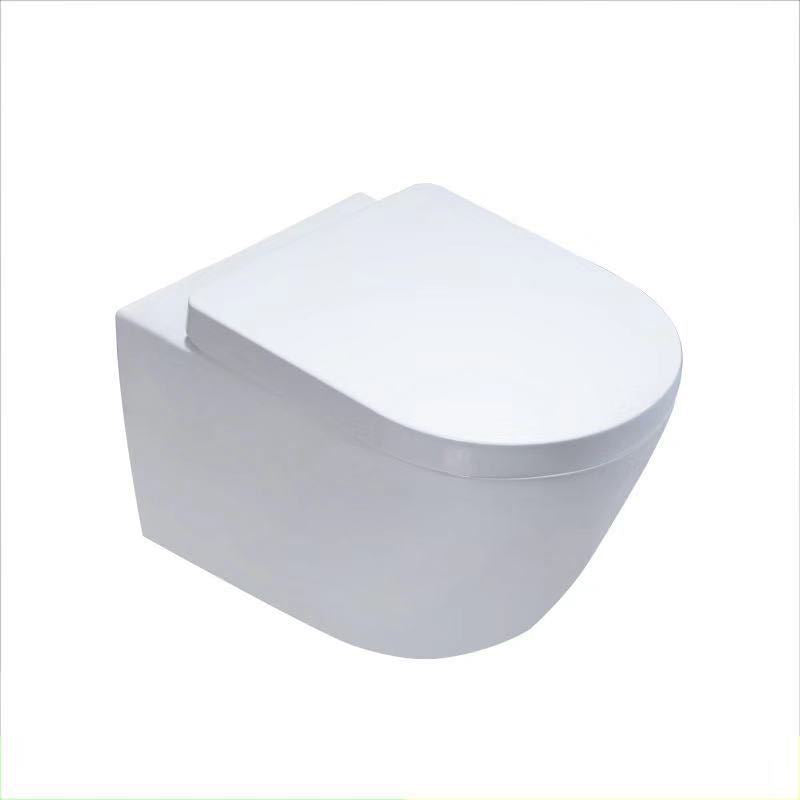 Modern Ceramic Flush Toilet Wall Mount Toilet Bowl for Washroom 14"L x 20"W x 14"H White Toilet Only Clearhalo 'Bathroom Remodel & Bathroom Fixtures' 'Home Improvement' 'home_improvement' 'home_improvement_toilets' 'Toilets & Bidets' 'Toilets' 7035898