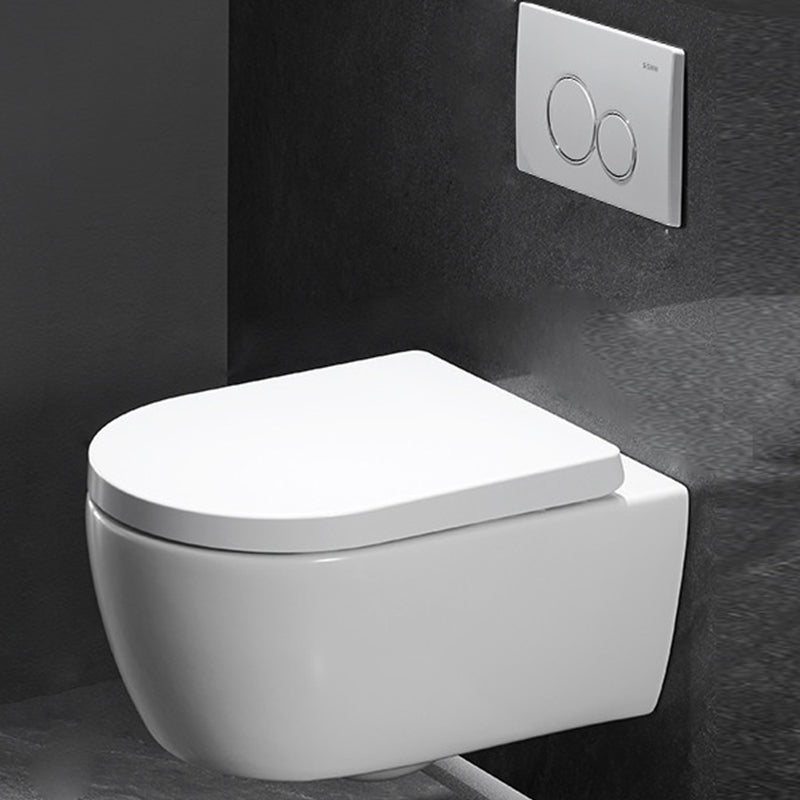 Modern Ceramic Flush Toilet Wall Mount White Toilet Bowl for Washroom 14"L x 21"W x 13"H Toilet with Tanker Clearhalo 'Bathroom Remodel & Bathroom Fixtures' 'Home Improvement' 'home_improvement' 'home_improvement_toilets' 'Toilets & Bidets' 'Toilets' 7035924