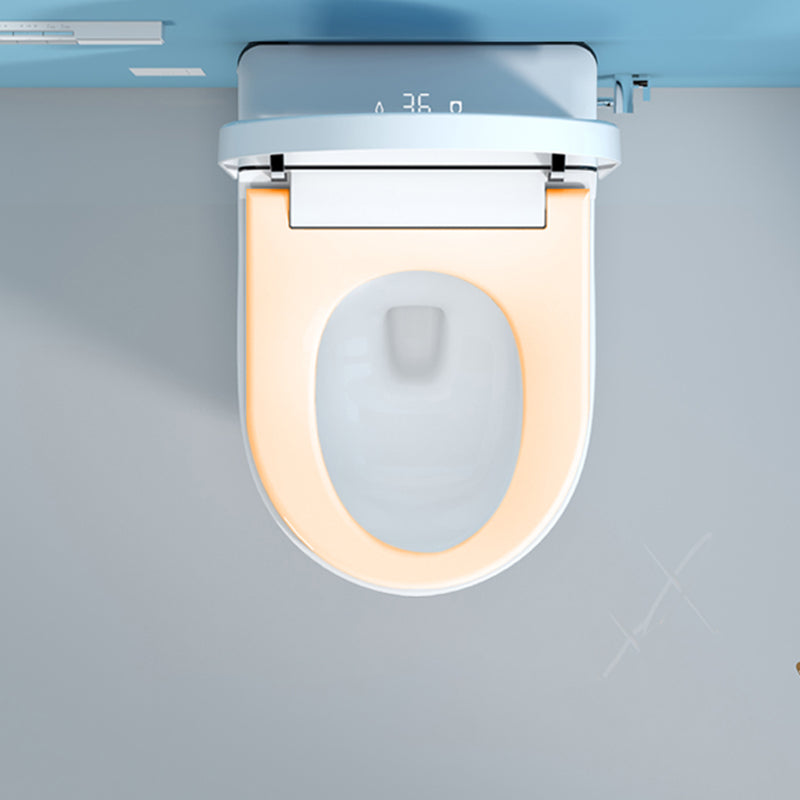 White Bidet Ceramic Heated Seat Elongated Foot Sensor Flush Smart Bidet in Tankless Clearhalo 'Bathroom Remodel & Bathroom Fixtures' 'Bidets' 'Home Improvement' 'home_improvement' 'home_improvement_bidets' 'Toilets & Bidets' 7036496