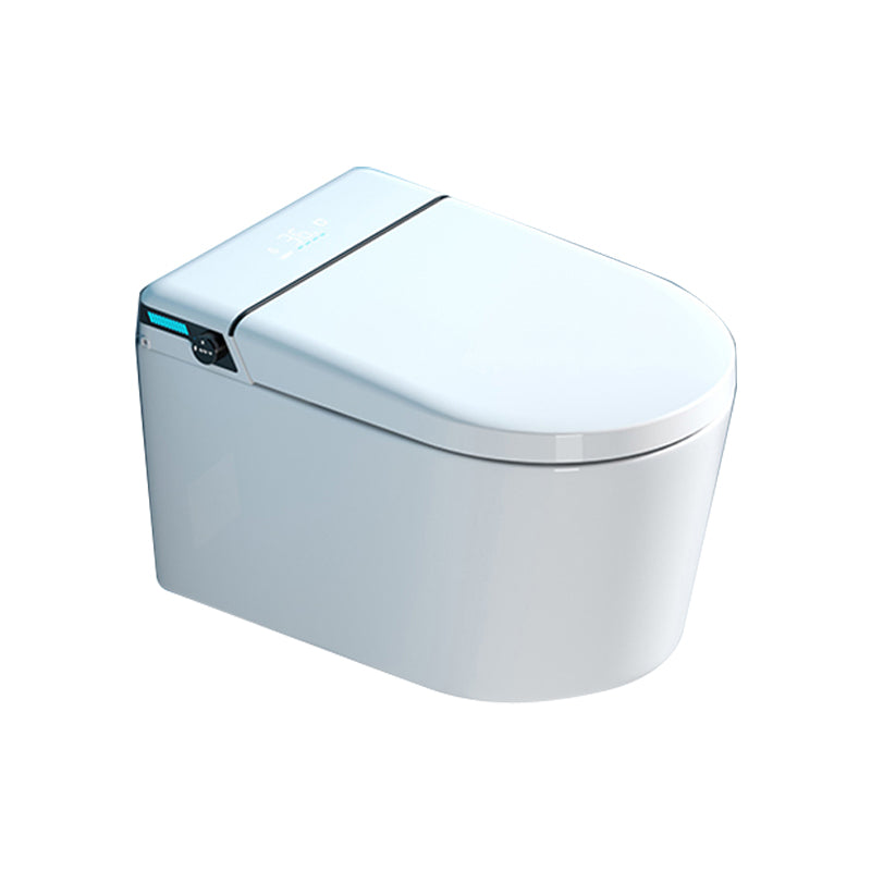 White Bidet Ceramic Heated Seat Elongated Foot Sensor Flush Smart Bidet in Tankless Clearhalo 'Bathroom Remodel & Bathroom Fixtures' 'Bidets' 'Home Improvement' 'home_improvement' 'home_improvement_bidets' 'Toilets & Bidets' 7036501