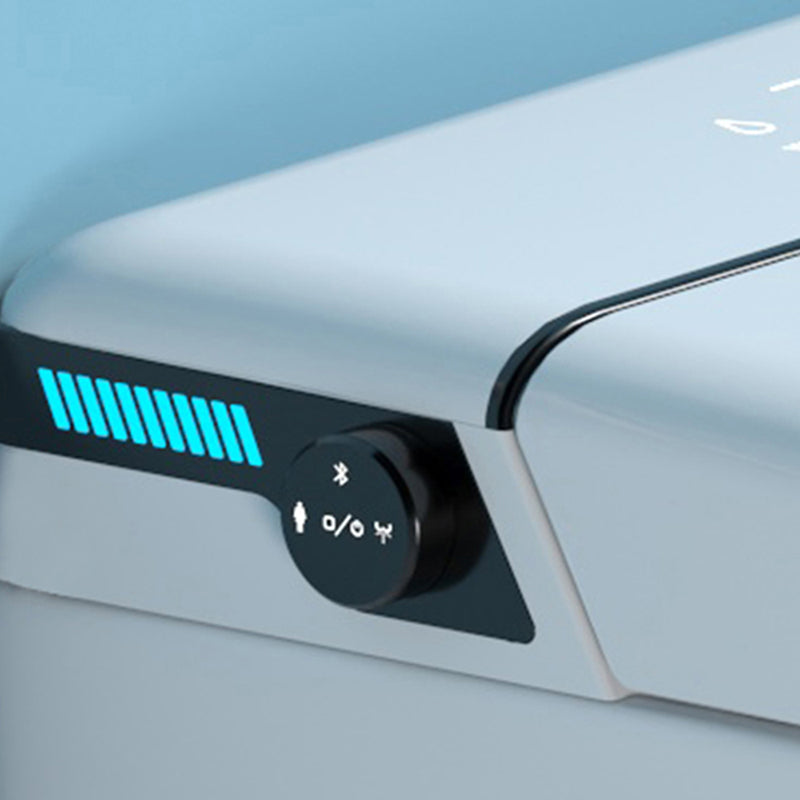 White Bidet Ceramic Heated Seat Elongated Foot Sensor Flush Smart Bidet in Tankless Clearhalo 'Bathroom Remodel & Bathroom Fixtures' 'Bidets' 'Home Improvement' 'home_improvement' 'home_improvement_bidets' 'Toilets & Bidets' 7036502