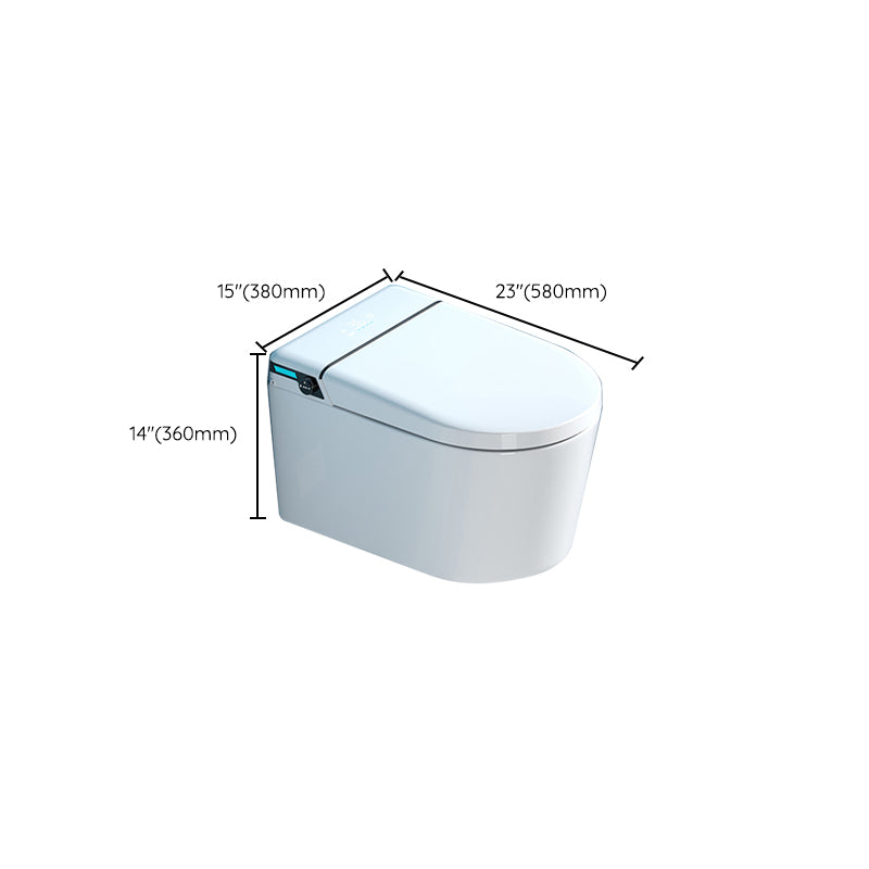 White Bidet Ceramic Heated Seat Elongated Foot Sensor Flush Smart Bidet in Tankless Clearhalo 'Bathroom Remodel & Bathroom Fixtures' 'Bidets' 'Home Improvement' 'home_improvement' 'home_improvement_bidets' 'Toilets & Bidets' 7036507
